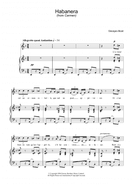 page one of Habanera (from Carmen) (Piano & Vocal)