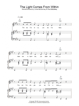 page one of The Light Comes From Within (Piano, Vocal & Guitar Chords)