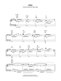 page one of Alibi (Piano, Vocal & Guitar Chords)