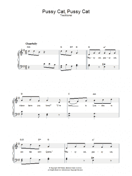 page one of Pussy Cat, Pussy Cat (Piano, Vocal & Guitar Chords)