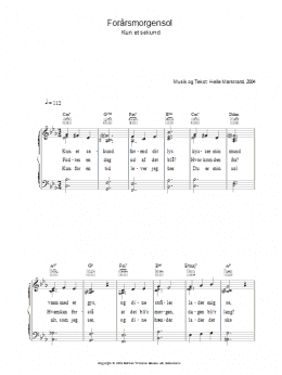 page one of Forarsmorgensol (Piano, Vocal & Guitar Chords)