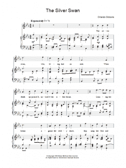 page one of The Silver Swan (Piano, Vocal & Guitar Chords)