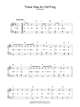 page one of There Was An Old Frog (Piano, Vocal & Guitar Chords)