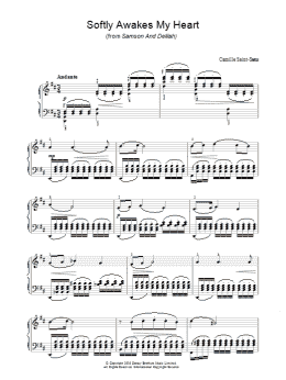 page one of Softly Awakes My Heart (from Samson And Delilah) (Piano Solo)