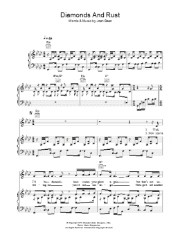 page one of Diamonds And Rust (Piano, Vocal & Guitar Chords)