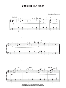 page one of Bagatelle In A Minor (Piano Solo)