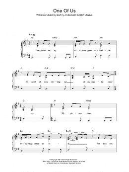 page one of One Of Us (Piano, Vocal & Guitar Chords)