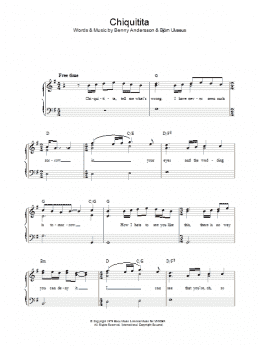 page one of Chiquitita (Easy Piano)