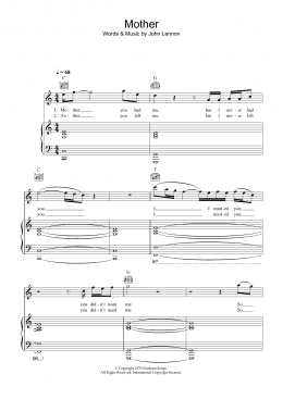 page one of Mother (Piano, Vocal & Guitar Chords)