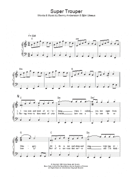 page one of Super Trouper (Piano, Vocal & Guitar Chords)