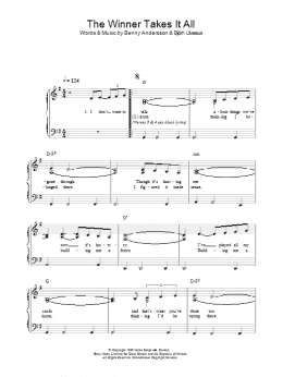 page one of The Winner Takes It All (Piano, Vocal & Guitar Chords)