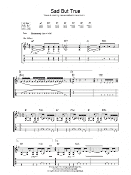page one of Sad But True (Guitar Tab)