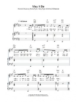 page one of May It Be (from Lord Of The Rings: The Fellowship Of The Ring) (Piano, Vocal & Guitar Chords)