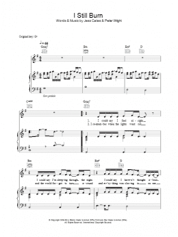 page one of I Still Burn (Piano, Vocal & Guitar Chords)