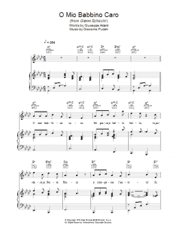 page one of O Mio Babbino Caro (from Gianni Schicchi) (Piano, Vocal & Guitar Chords (Right-Hand Melody))