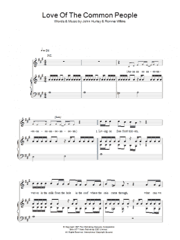 page one of Love Of The Common People (Piano, Vocal & Guitar Chords)