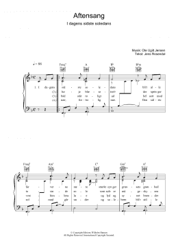 page one of Aftensang I Dagens Sidste Soledans (Piano, Vocal & Guitar Chords)