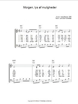 page one of Morgen, Lys Af Muligheder (Piano, Vocal & Guitar Chords)