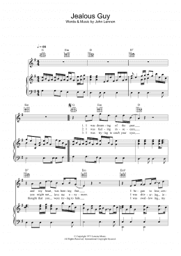 page one of Jealous Guy (Piano, Vocal & Guitar Chords)
