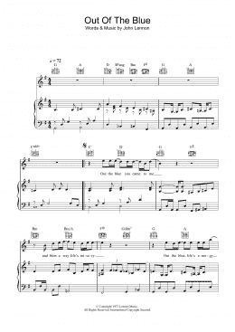 page one of Out The Blue (Piano, Vocal & Guitar Chords)