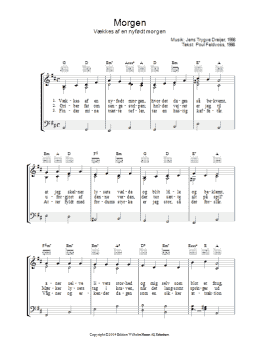 page one of Morgen Vaekkes Af En Nyfo0dt Morgen (Piano, Vocal & Guitar Chords)