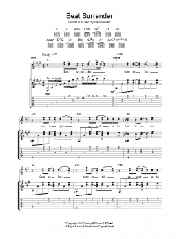 page one of Beat Surrender (Guitar Tab)