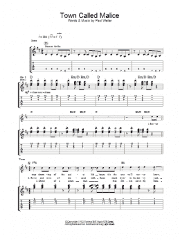 page one of Town Called Malice (Guitar Tab)