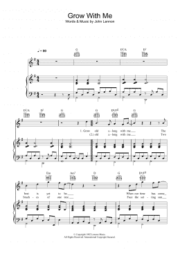 page one of Grow Old With Me (Piano, Vocal & Guitar Chords)