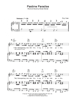 page one of Pastime Paradise (Piano, Vocal & Guitar Chords)