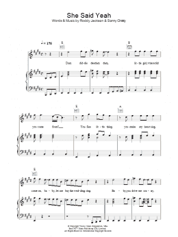 page one of She Said Yeah (Piano, Vocal & Guitar Chords)