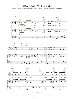 page one of I Was Made To Love Her (Piano, Vocal & Guitar Chords)