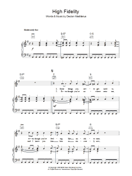 page one of High Fidelity (Piano, Vocal & Guitar Chords)
