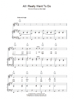 page one of All I Really Want To Do (Piano, Vocal & Guitar Chords)