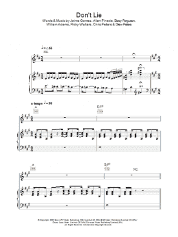page one of Don't Lie (Piano, Vocal & Guitar Chords)