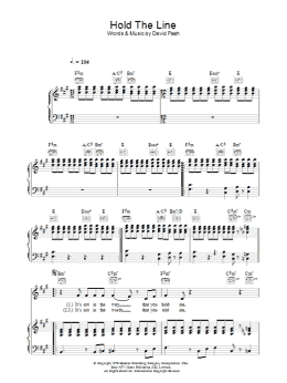 page one of Hold The Line (Piano, Vocal & Guitar Chords)