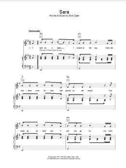 page one of Sara (Piano, Vocal & Guitar Chords)
