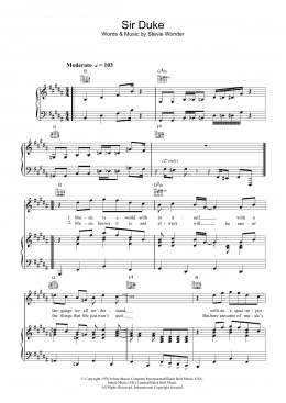 page one of Sir Duke (Piano, Vocal & Guitar Chords)