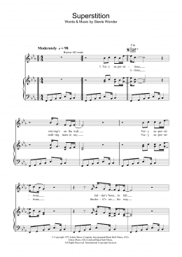 page one of Superstition (Piano, Vocal & Guitar Chords)