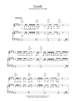 page one of Crucify (Piano, Vocal & Guitar Chords)