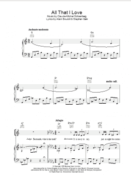 page one of All That I Love (from Martin Guerre) (Piano, Vocal & Guitar Chords)