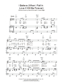page one of I Believe (When I Fall In Love It Will Be Forever) (Piano, Vocal & Guitar Chords)