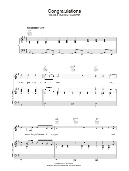 page one of Congratulations (Piano, Vocal & Guitar Chords)