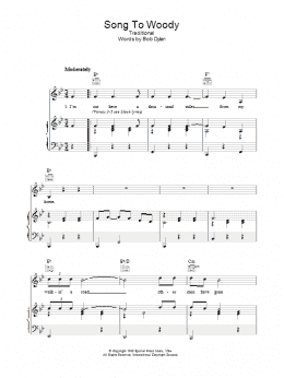 page one of Song To Woody (Piano, Vocal & Guitar Chords)