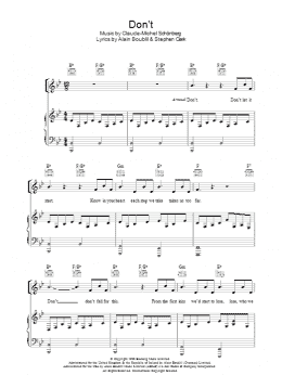 page one of Don't (from Martin Guerre) (Piano, Vocal & Guitar Chords)