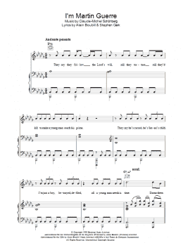 page one of I'm Martin Guerre (from Martin Guerre) (Piano, Vocal & Guitar Chords)