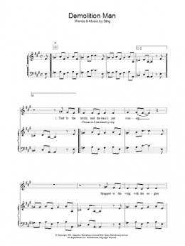 page one of Demolition Man (Piano, Vocal & Guitar Chords)