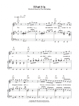 page one of What It Is (Piano, Vocal & Guitar Chords)