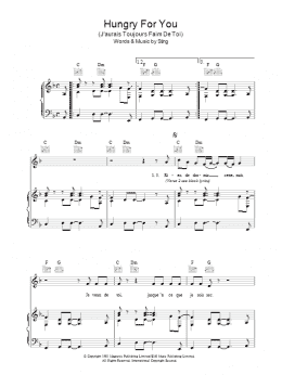 page one of Hungry For You (J'aurais Toujours Faim De Toi) (Piano, Vocal & Guitar Chords)