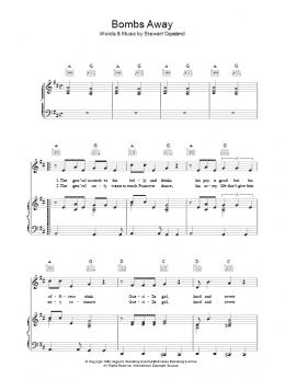 page one of Bombs Away (Piano, Vocal & Guitar Chords)