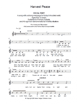 page one of Harvest Peace (Vocal Part) (Lead Sheet / Fake Book)